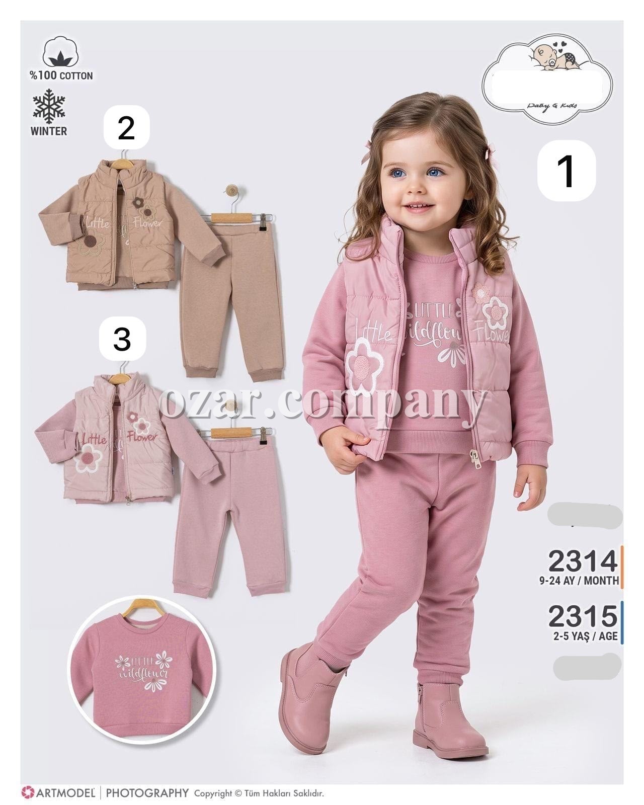Утеплённый Костюм Тройка Для Девочки Mirkon Baby (9-12-18-24мес.)