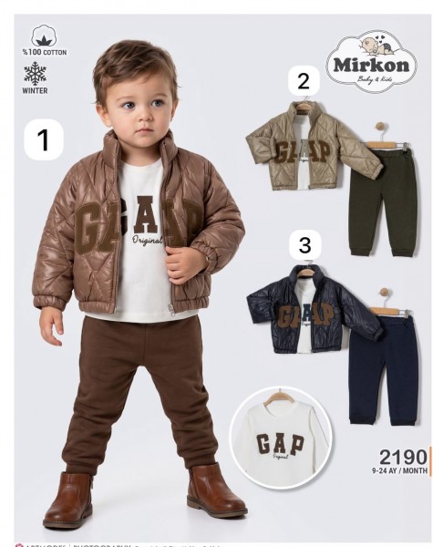 Утеплённый Костюм Тройка Для Мальчика Mirkon Baby (9-12-18-24мес.)
