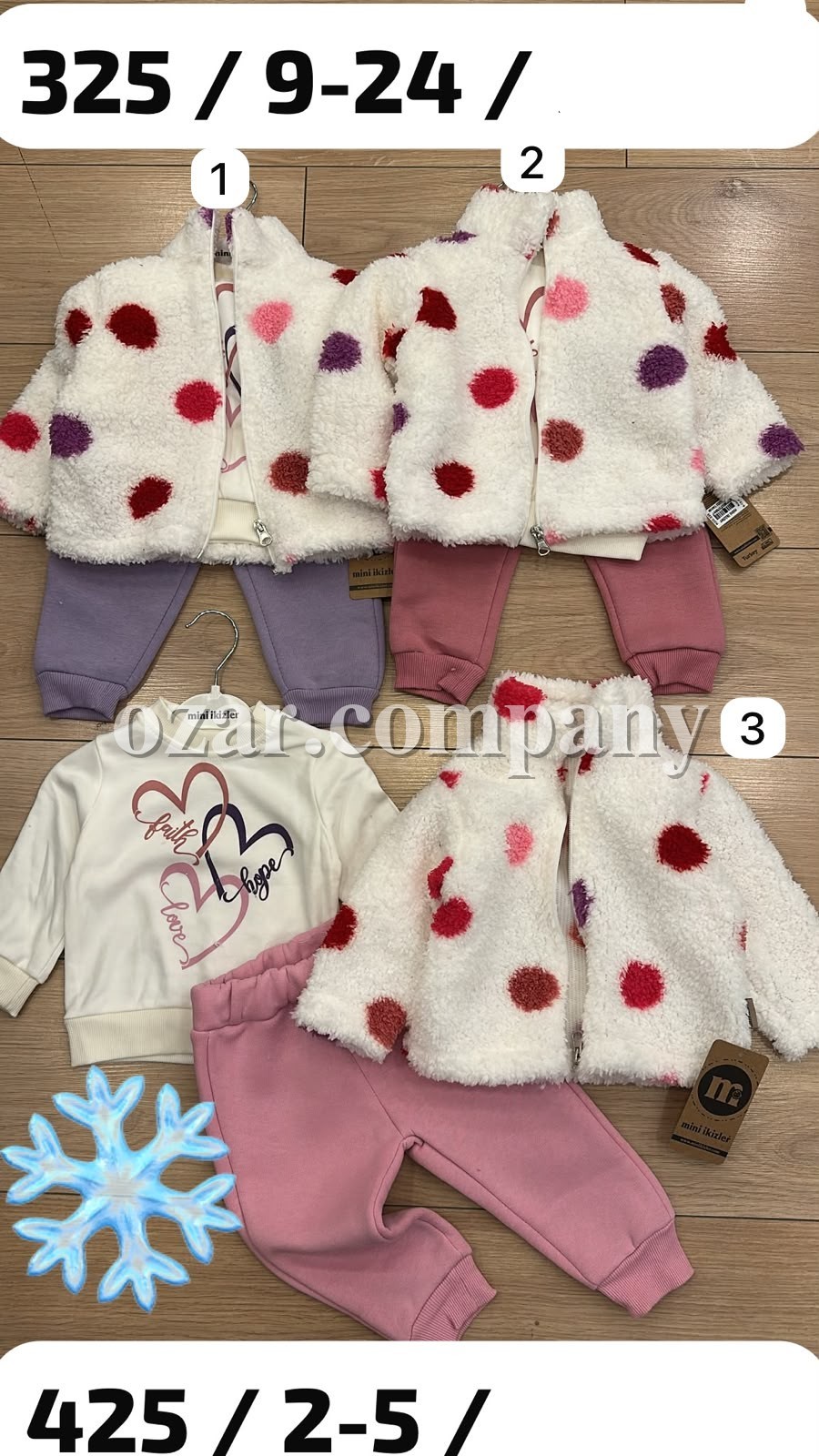 Утеплёный Костюм Тройка Для Девочки Mini Ikizler (9-12-18-24мес.)