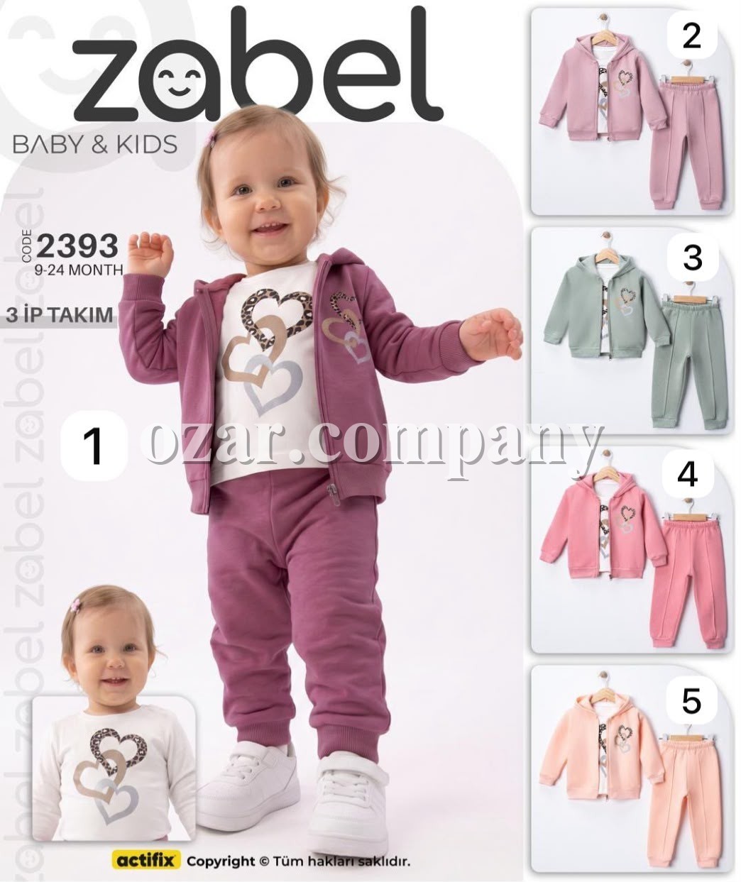 Костюм Тройка Тринитка Для Девочки Zabel (9-12-18-24мес.)