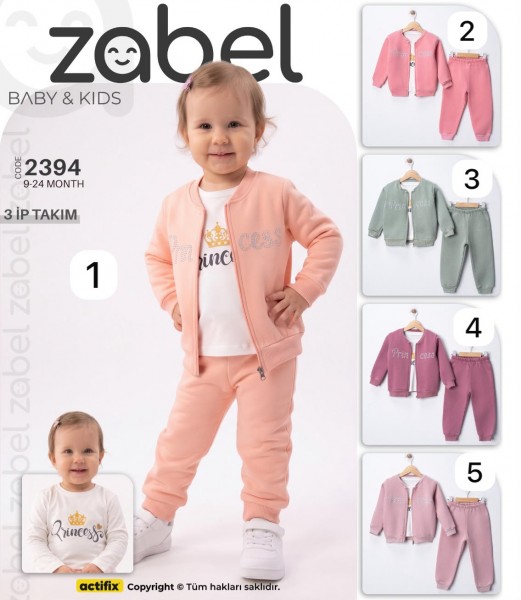 Костюм Тройка Тринитка Для Девочки Zabel (9-12-18-24мес.)