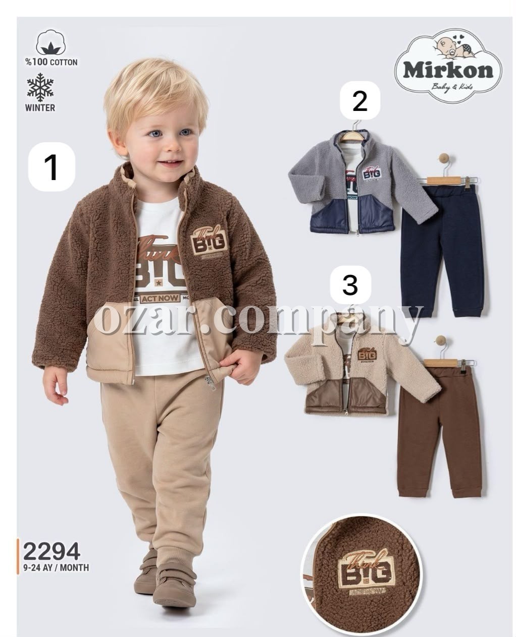 Утеплённый Костюм Тройка Для Мальчика Mirkon Baby (9-12-18-24мес.)
