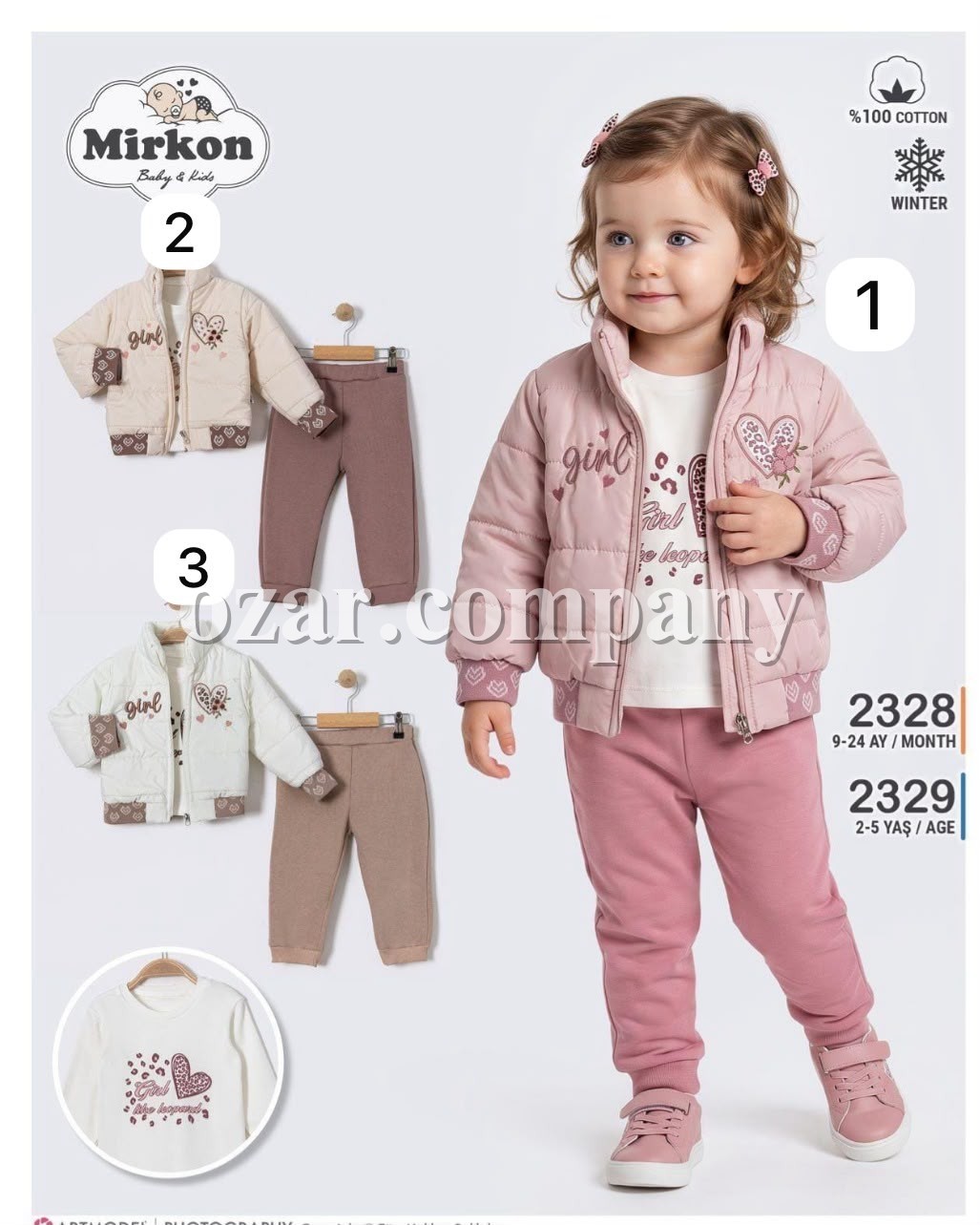 Утеплённый Костюм Тройка Для Девочки Mirkon Baby (2-3-4-5лет)