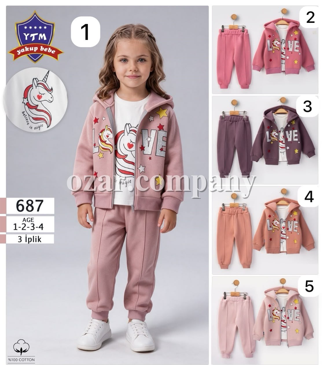 Костюм Тройка Тринитка Для Девочки YTM (1-2-3-4лет) 
