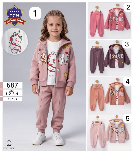 Костюм Тройка Тринитка Для Девочки YTM (1-2-3-4лет) 