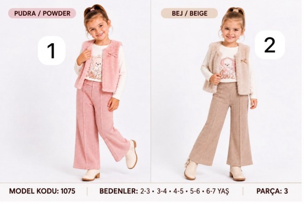 Костюм Тройка Для Девочки Serkon (2-3/3-4/4-5/5-6/6-7лет)