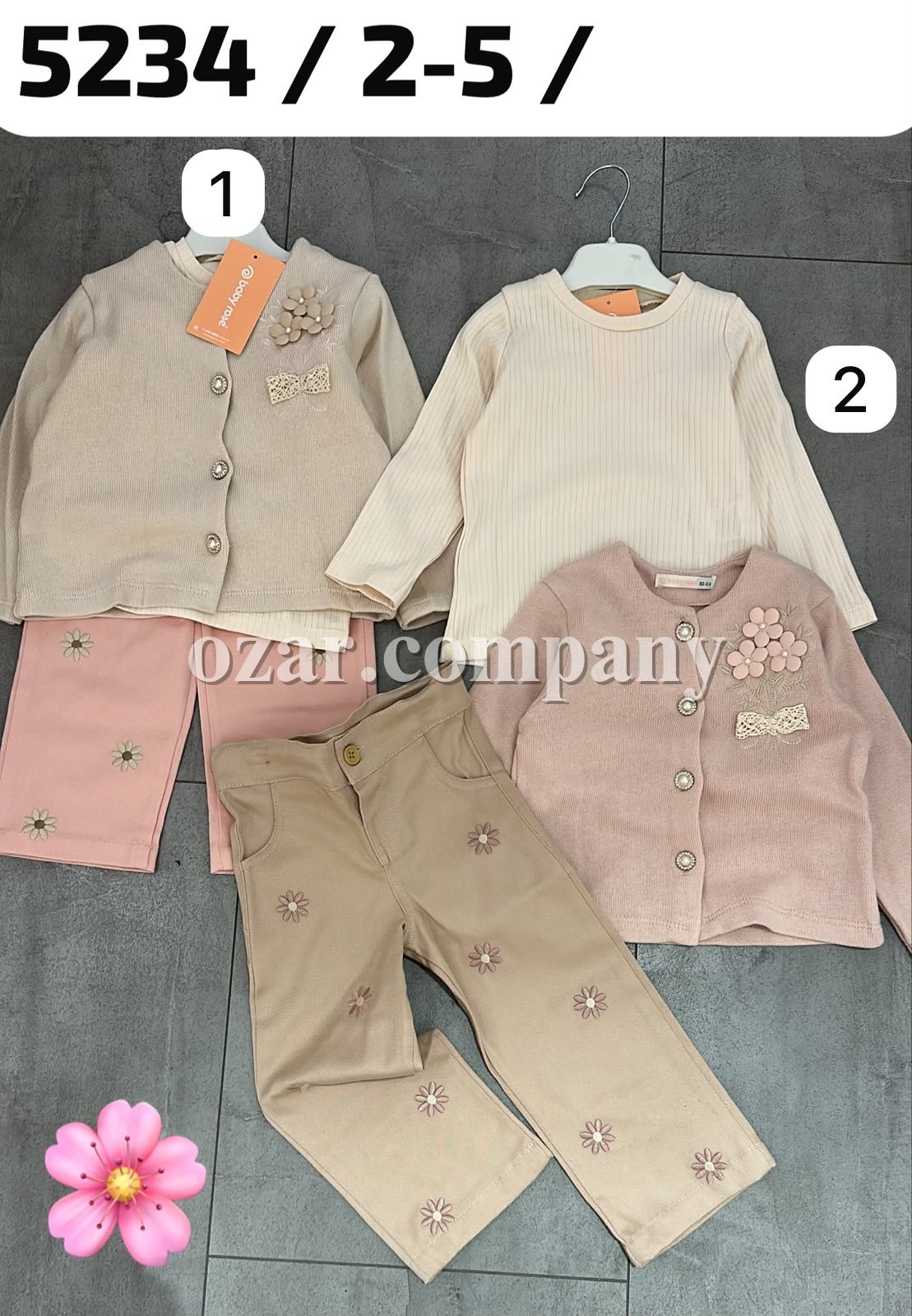 Костюм Тройка Для Девочки Baby Rose (2-3-4-5лет)