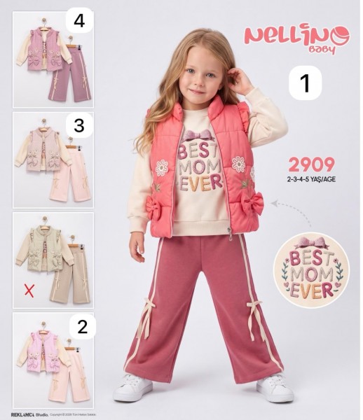 Костюм Тройка Для Девочки Nellino (2-3-4-5лет)