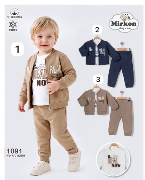 Костюм Тройка На Флисе Для Мальчика Mirkon Baby (9-12-18-24мес.)