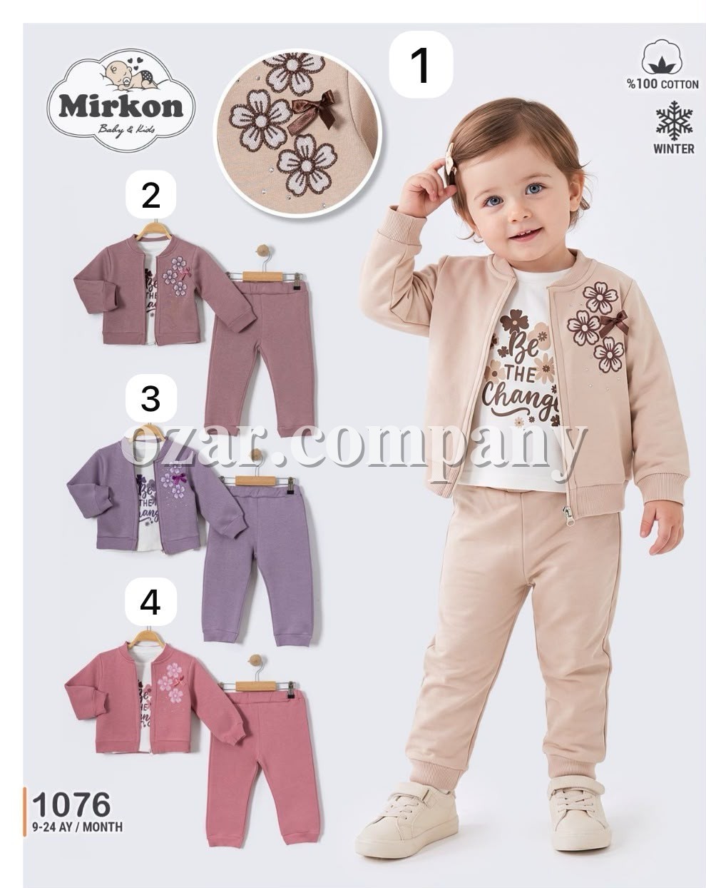 Костюм Тройка На Флисе Для Девочки Mirkon Baby (9-12-18-24мес.)