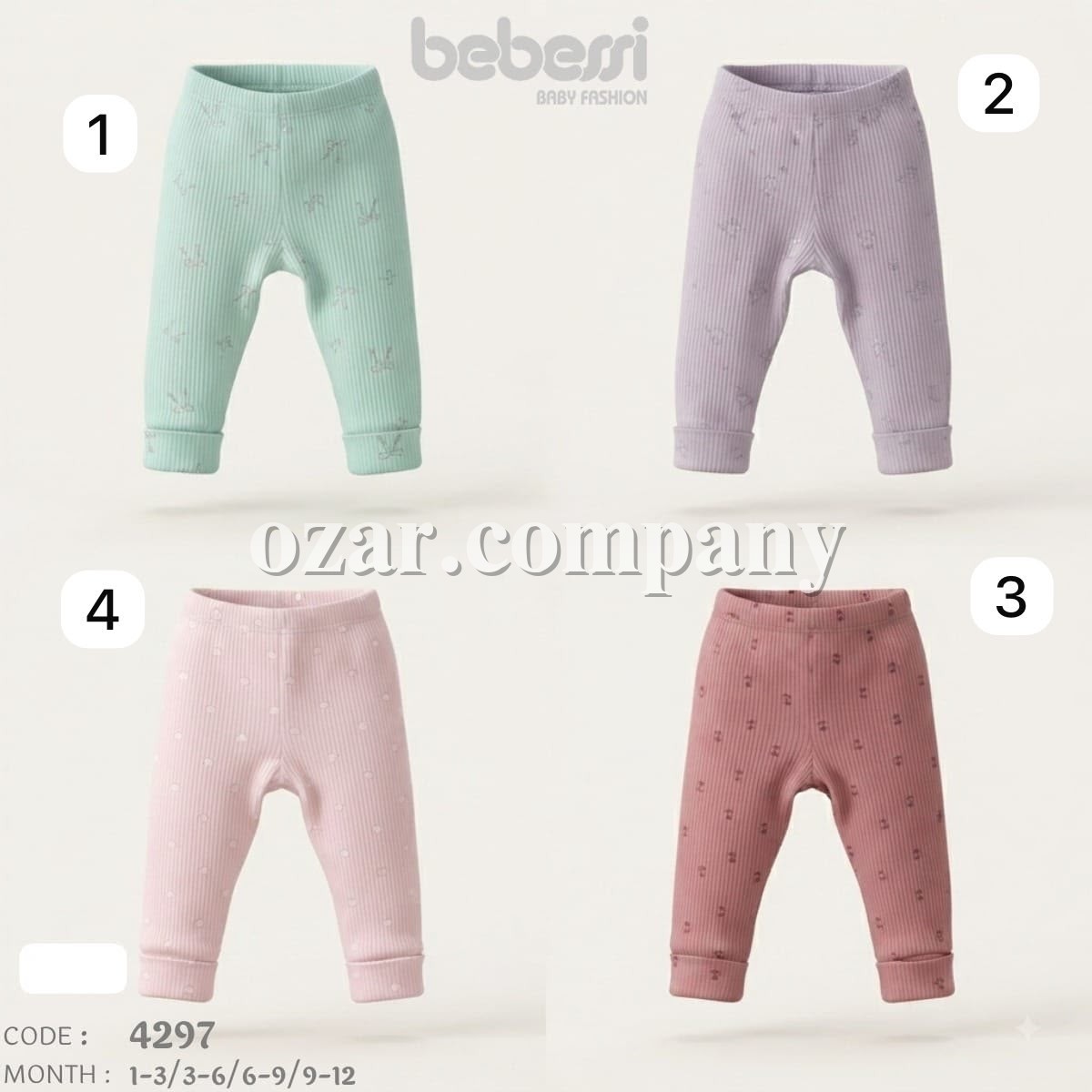 Ползунки Для Девочки Bebessi (1-3/3-6/6-9/9-12мес.)
