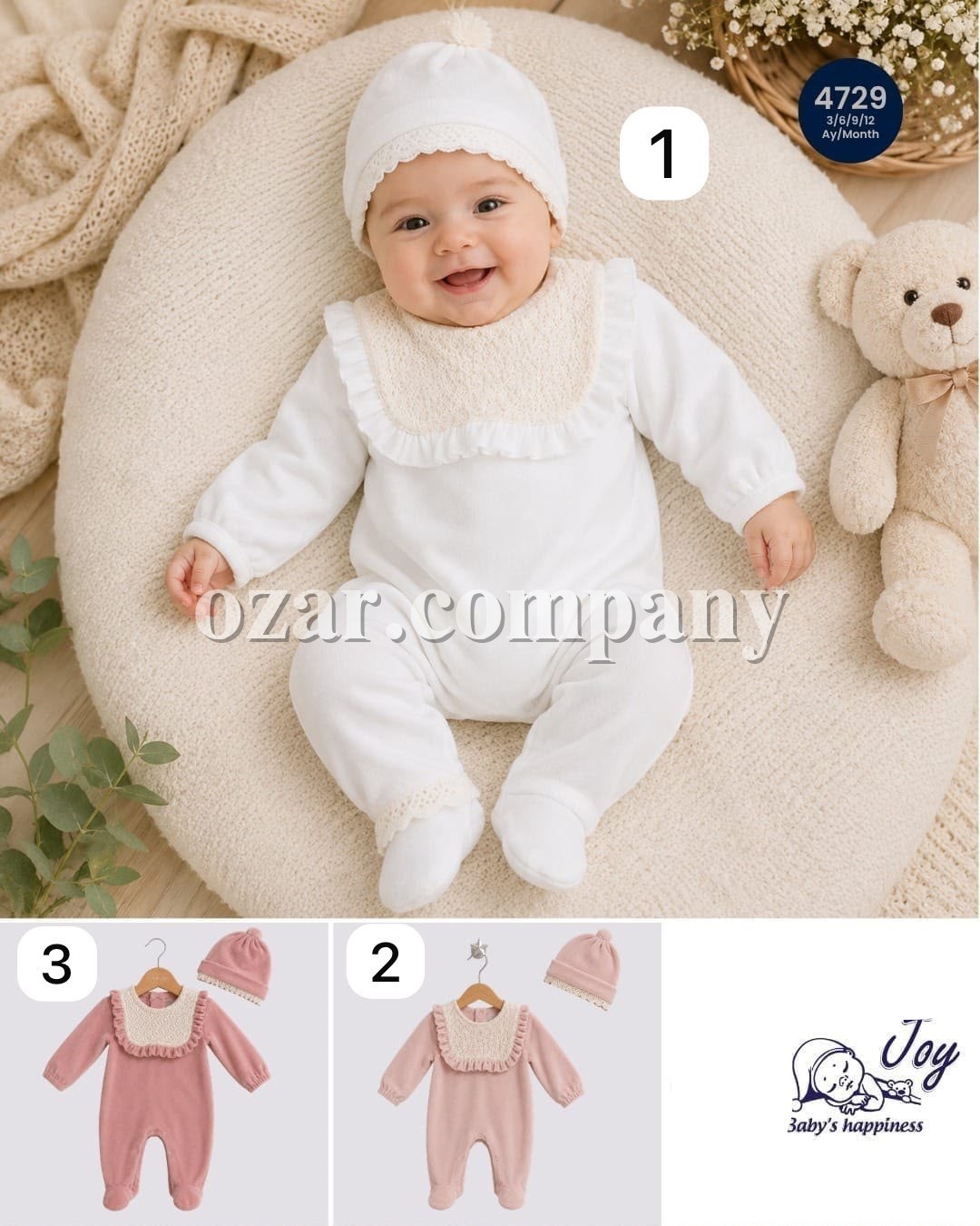 Велюровый Человечек Для Девочки Jolly Joy (3-6-9-12мес.)