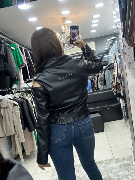 Женский Пиджак Из Эко Кожи Balmain