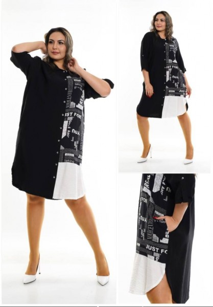Женское Платье-Рубашка La Velina (Большие размеры) 