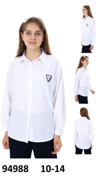 Школьная Рубашка Для Девочки Angelos (10-11-12-13-14лет)