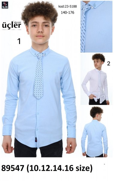 Школьная Рубашка Для Мальчика Nujen (10-12-14-16лет)