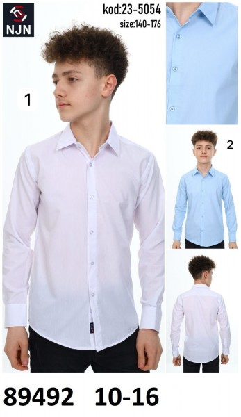 Школьная Рубашка Для Мальчика Nujen (10-12-14-16лет)
