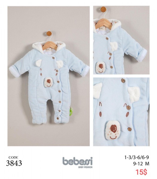 Утеплённый Человечек Для Мальчика Bebessi (1-3/3-6/6-9/9-12мес.) 