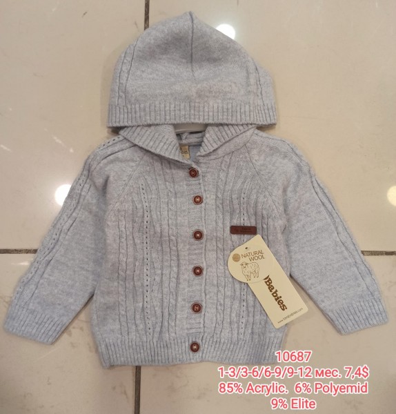 Кофта + Шапка Для Девочки Lara Babies (1-3/3-6/6-9/9-12мес.)