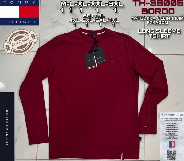 Мужская Футболка На Длинный Рукав Tommy Hilfiger (Большие размеры)