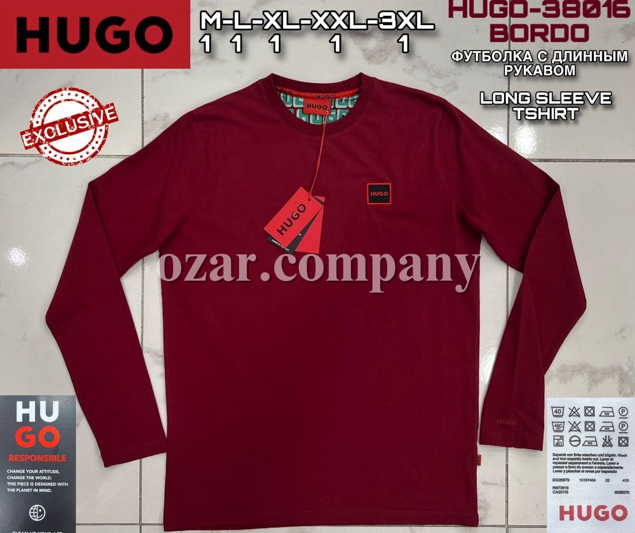 Мужская Футболка На Длинный Рукав Hugo Boss