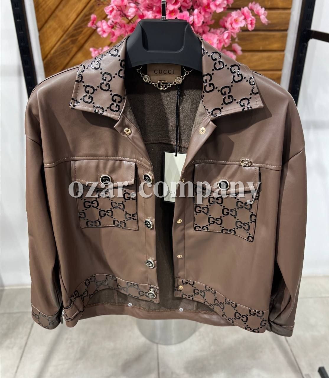 Женский Пиджак Из Эко Кожи Gucci