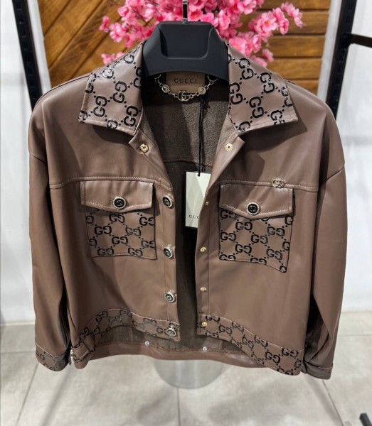 Женский Пиджак Из Эко Кожи Gucci