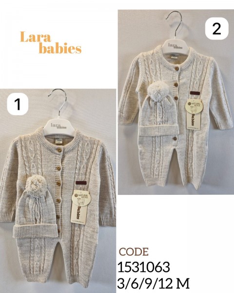 Шерстяной Человечек С Шапочкой Lara Babies (3-6-9-12мес.)