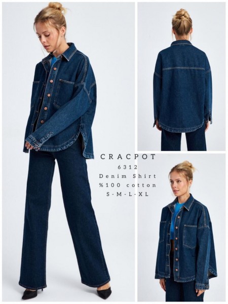 Женская Джинсовая Рубашка-Пиджак Cracpot