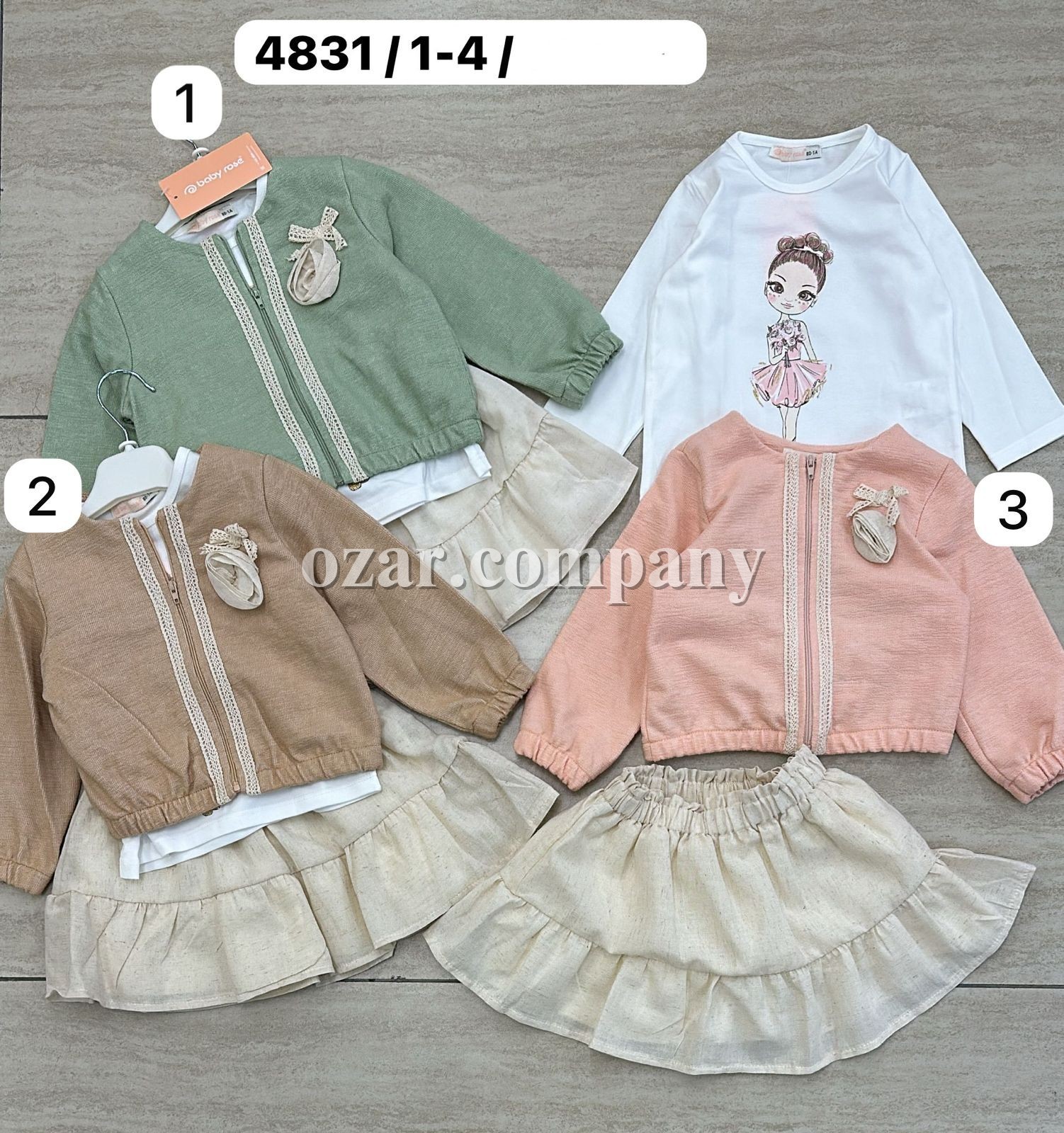 Костюм Тройка Для Девочки Baby Rose (1-2-3-4лет)