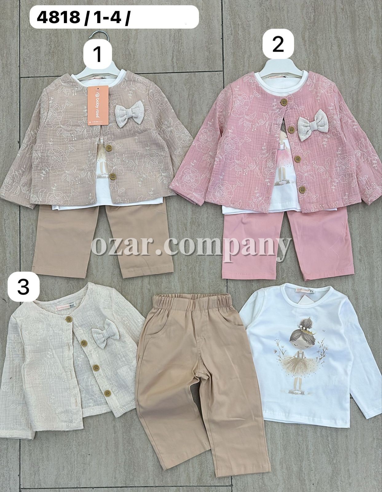 Костюм Тройка Для Девочки Baby Rose (1-2-3-4лет)