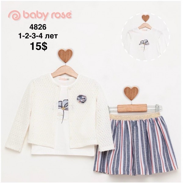 Костюм Тройка Для Девочки Baby Rose (1-2-3-4лет)