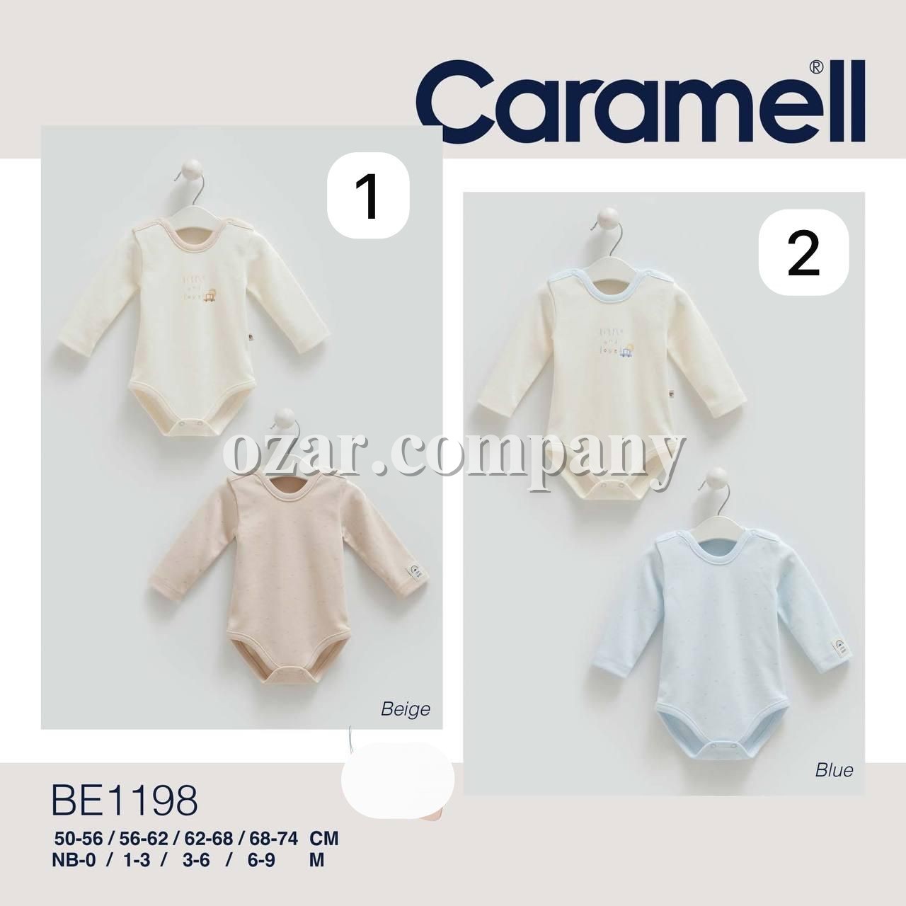 Пара Бодиков Для Мальчика Caramell (0/1-3/3-6/6-9мес.)