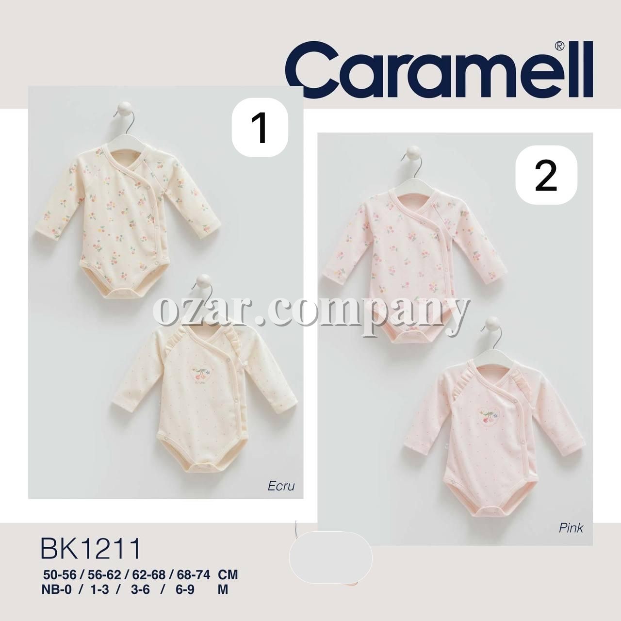 Пара Бодиков Для Девочки Caramell (0/1-3/3-6/6-9мес.)