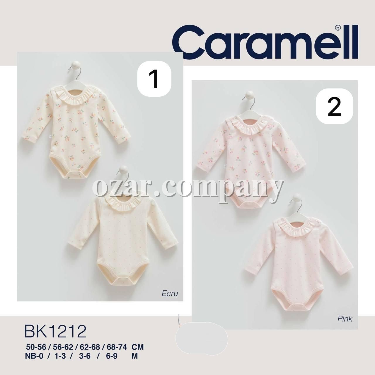 Пара Бодиков Для Девочки Caramell (0/1-3/3-6/6-9мес.)