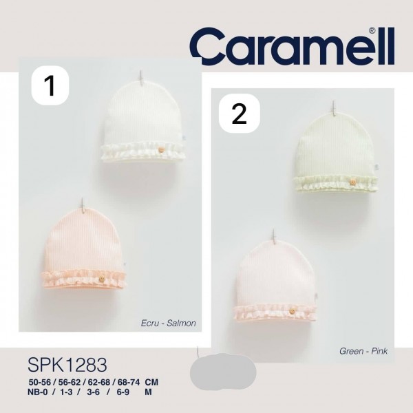 Комплект Шапочек Для Девочки Caramell (0/1-3/3-6/6-9мес. по 2шт.)