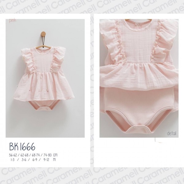 Муслиновый Бодик Для Девочки Caramell (1-3/3-6/6-9/9-12мес.)
