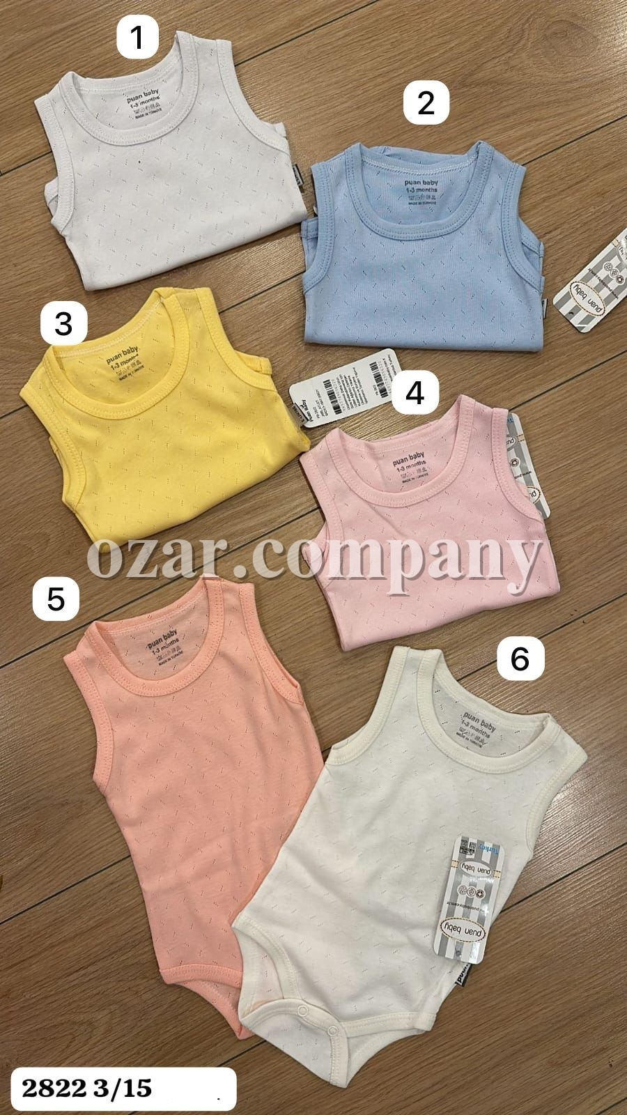 Бодик Для Новорождённых Puan Baby (3-6/6-9/9-12/12-18мес.)