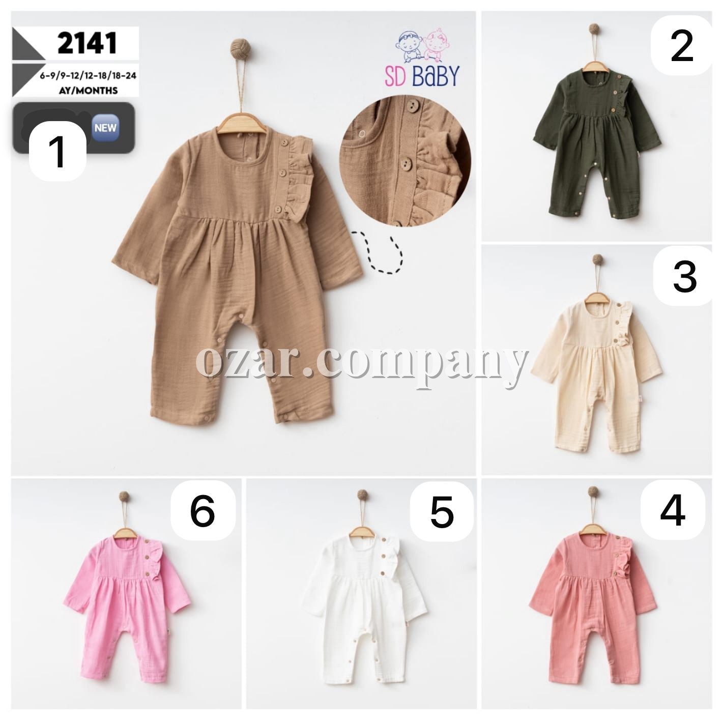 Муслиновый Человечек Для Девочки SD Baby (6-9/9-12/12-18/18-24мес.)