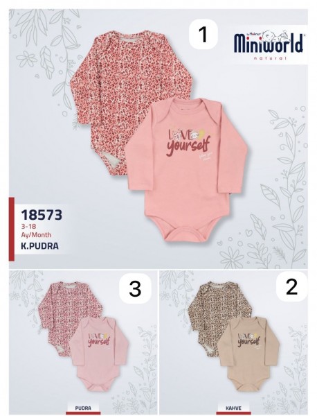 Бодик Для Девочки Miniworld (3-6/6-9/9-12/12-18мес. по 2шт.)