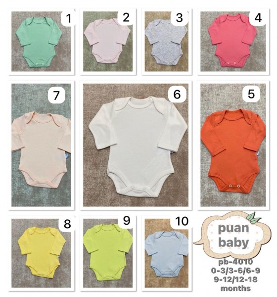 Бодик Для Новорождённых Puan Baby (0-3/3-6/6-9/9-12/12-18мес.)