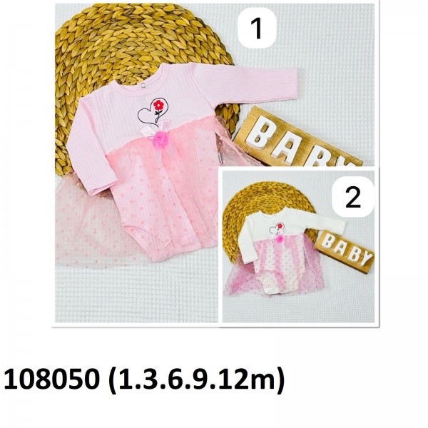 Бодик Для Девочки Puan Baby (0-3/3-6/6-9/9-12/12-18мес.)