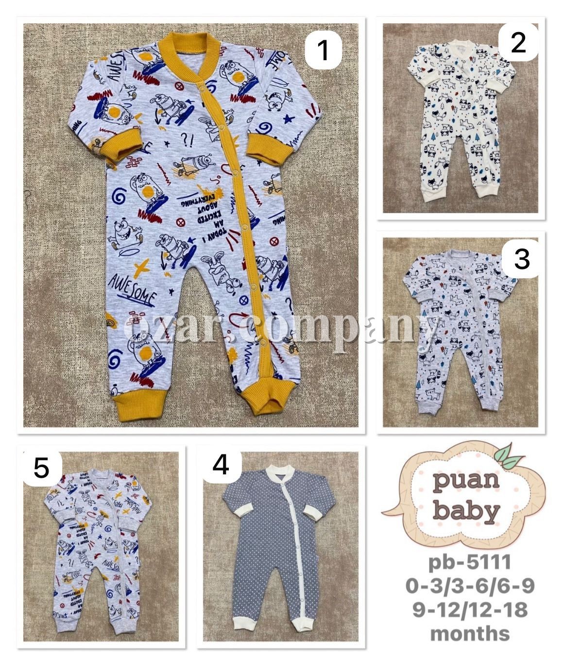 Человечек Для Мальчика Puan Baby (0-3/3-6/6-9/9-12/12-18мес.)