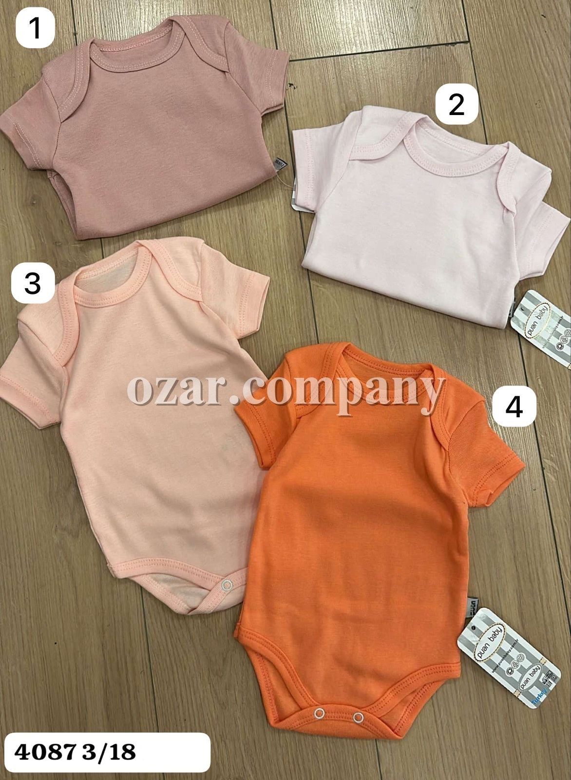 Бодик Для Новорождённых Puan Baby (3-6/6-9/9-12/12-18мес.)