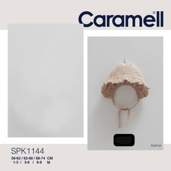 Муслиновая Шапочка Для Девочки Caramell (1-3/3-6/6-9мес.)