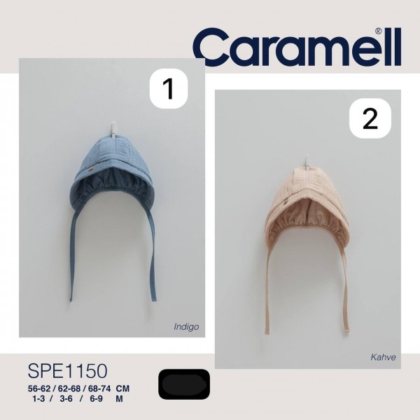 Муслиновая Шапочка Для Мальчика Caramell (1-3/3-6/6-9мес.)