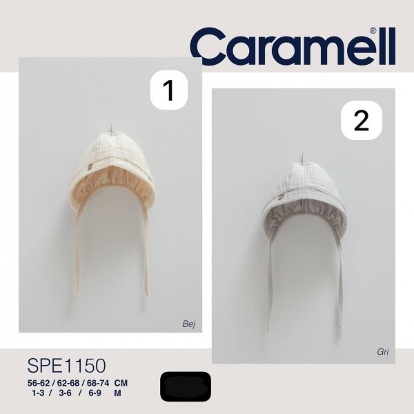 Муслиновая Шапочка Для Мальчика Caramell (1-3/3-6/6-9мес.)