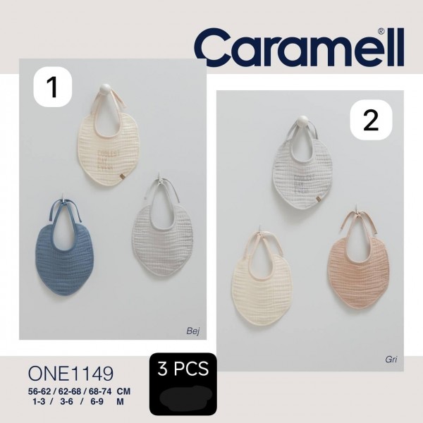 Комплект Муслиновых Слюнявчиков Для Мальчика Caramell (1-3/3-6/6-9мес.)
