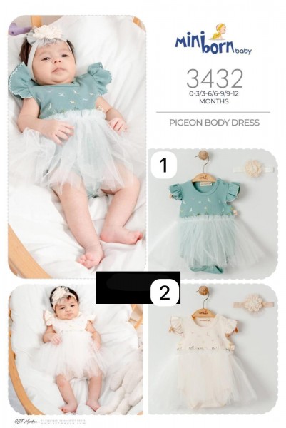 Бодик Для Девочки Miniborn (0-3/3-6/6-9/9-12мес.)