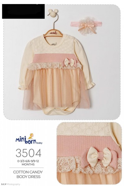 Бодик Для Девочки Miniborn (0-3/3-6/6-9/9-12мес.)